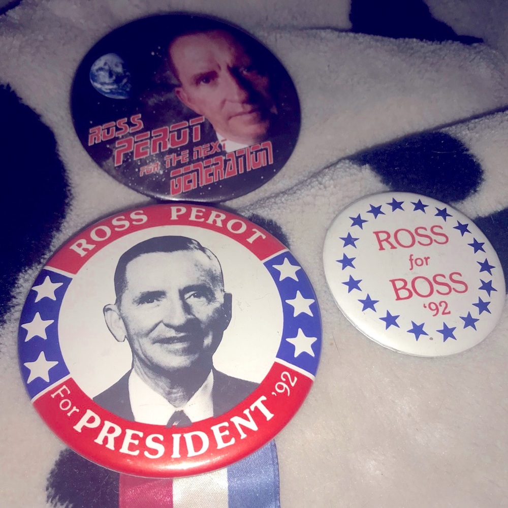 Ross For Boss 1992 Presidential Campaign Buttons (3)